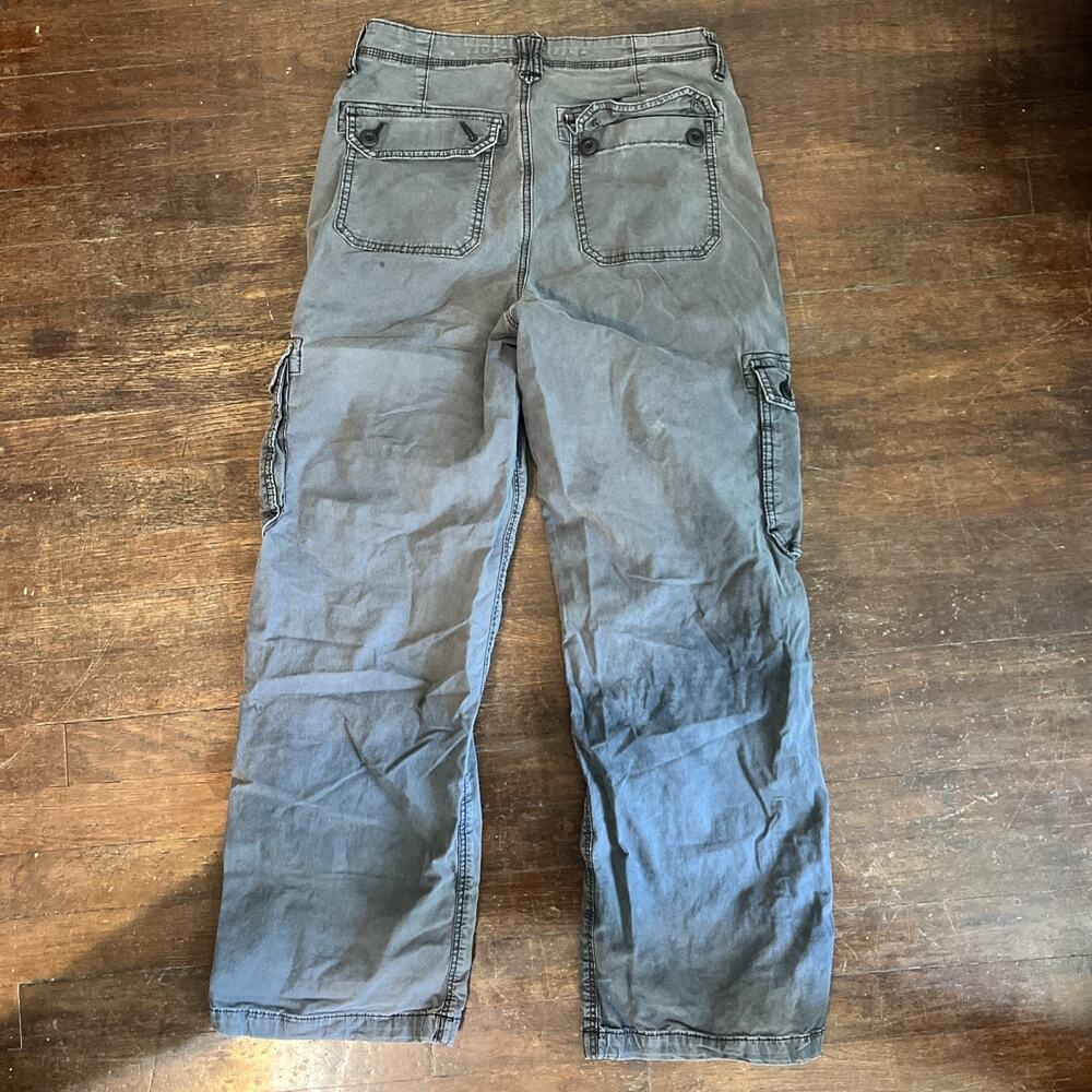 American Eagle Outfitters Y2K Cargo Pants Baggy Wide Leg Gray Black Women 6 - Picture 8 of 12